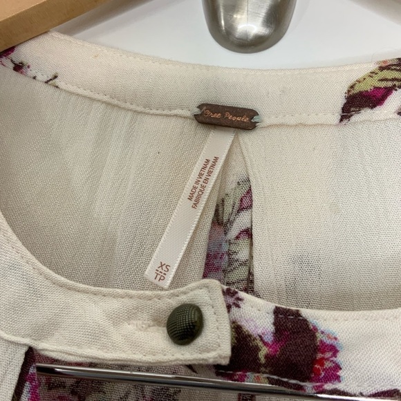 FREE People Floral Mini Dress in Beige. Size Small. - Picture 3 of 4